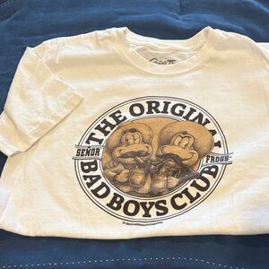 White Graphic T-Shirt with Cartoon Print